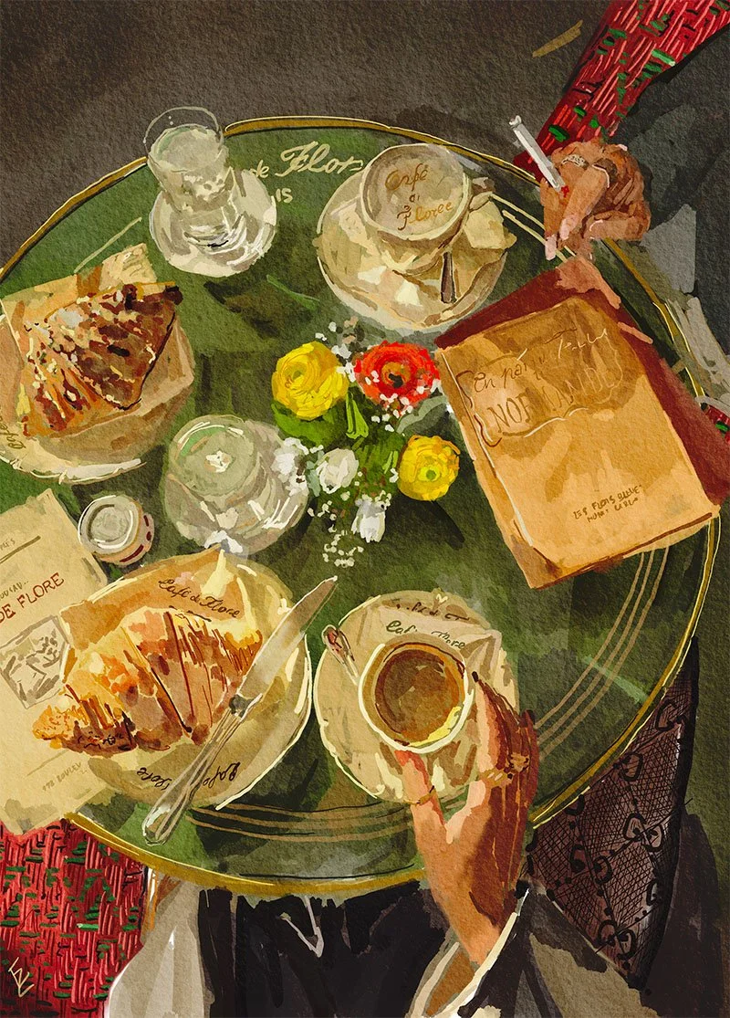Croissants ad Cafe de Flore — Ekaterina Zagorska Art